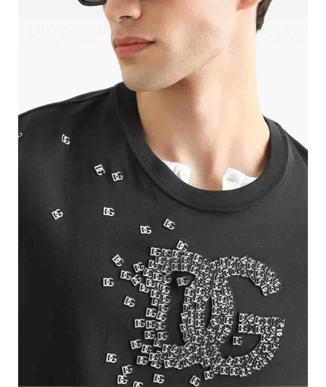 DOLCE&GABBANA Черная хлопковая футболка, фото 3