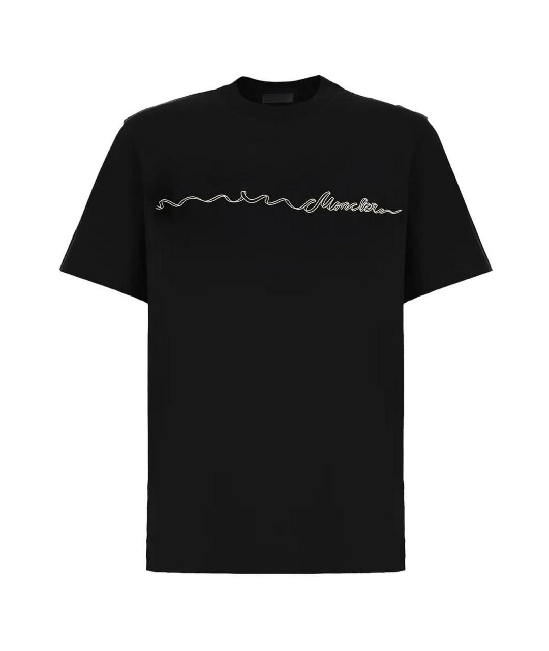 MONCLER Черная хлопковая футболка, фото 1