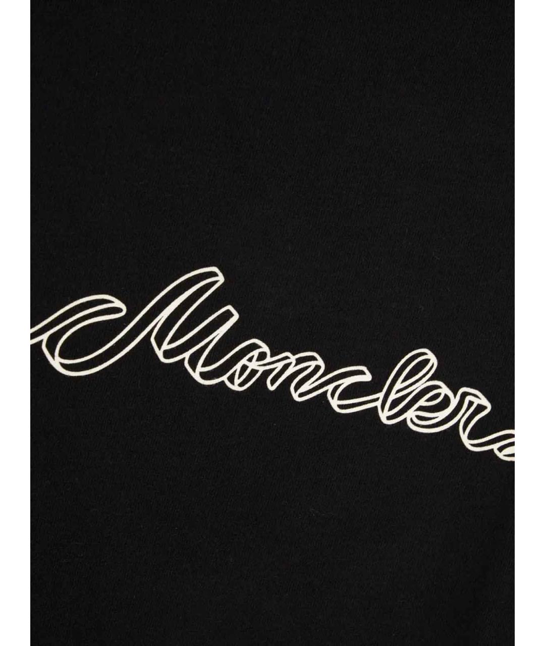 MONCLER Черная хлопковая футболка, фото 3