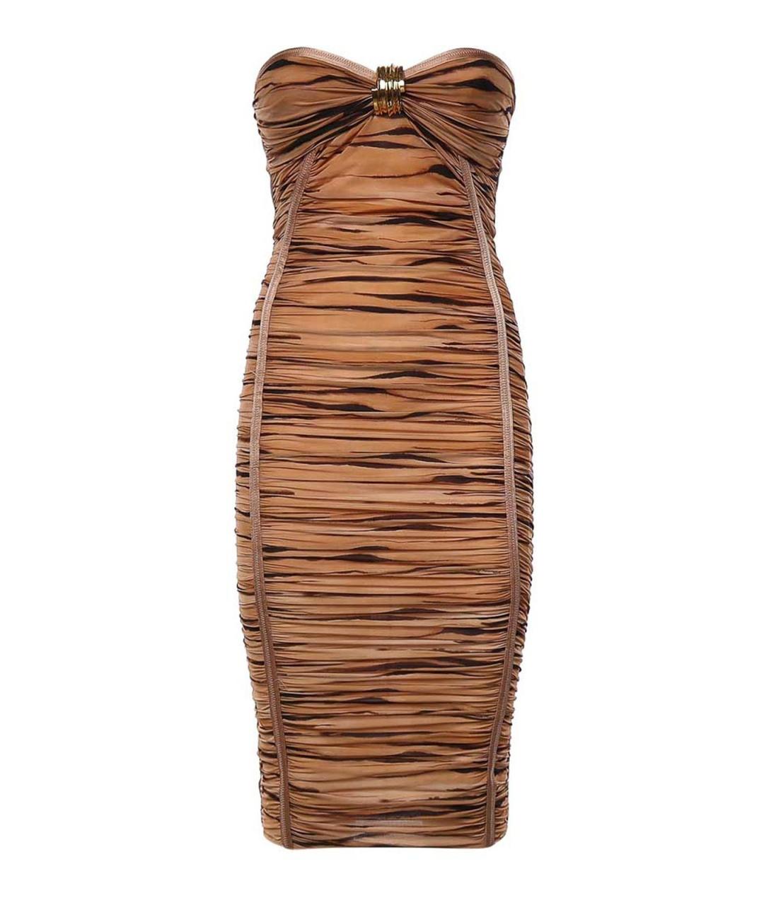 ELISABETTA FRANCHI Коричневое коктейльное платье, фото 1