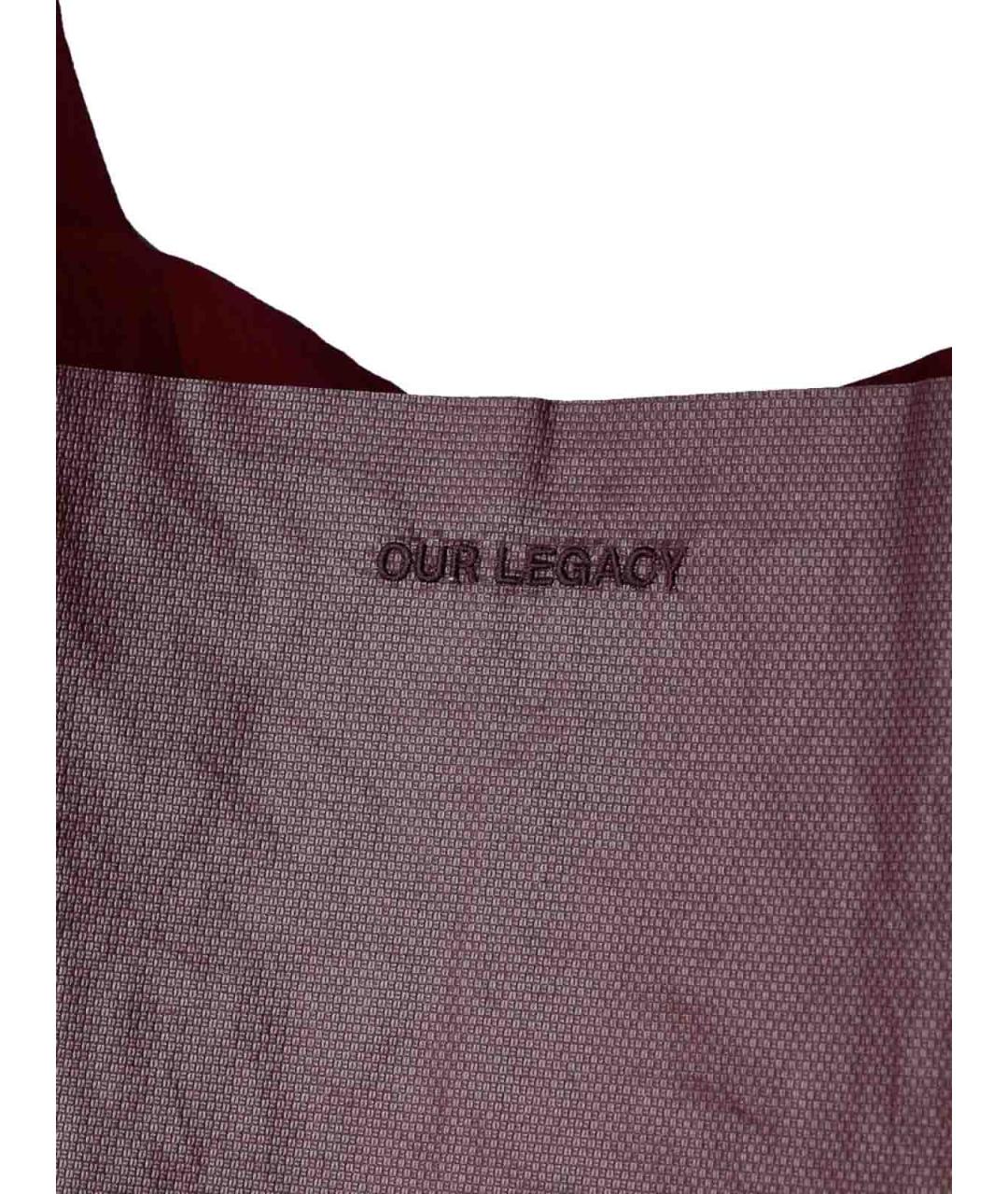 OUR LEGACY Бордовая сумка тоут, фото 3