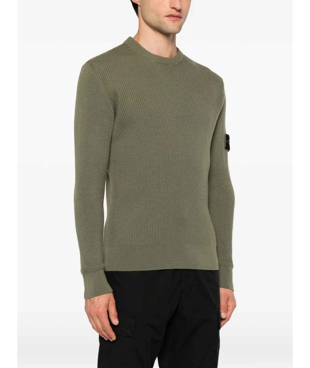 STONE ISLAND Хаки шерстяной джемпер / свитер, фото 3