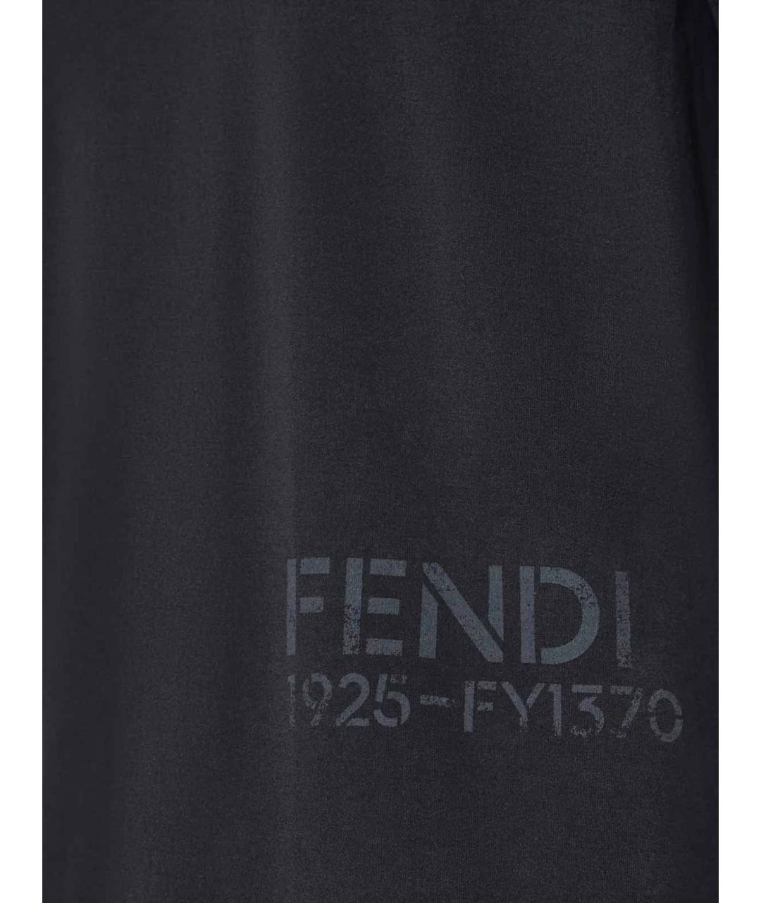 FENDI Черная хлопковая футболка, фото 2