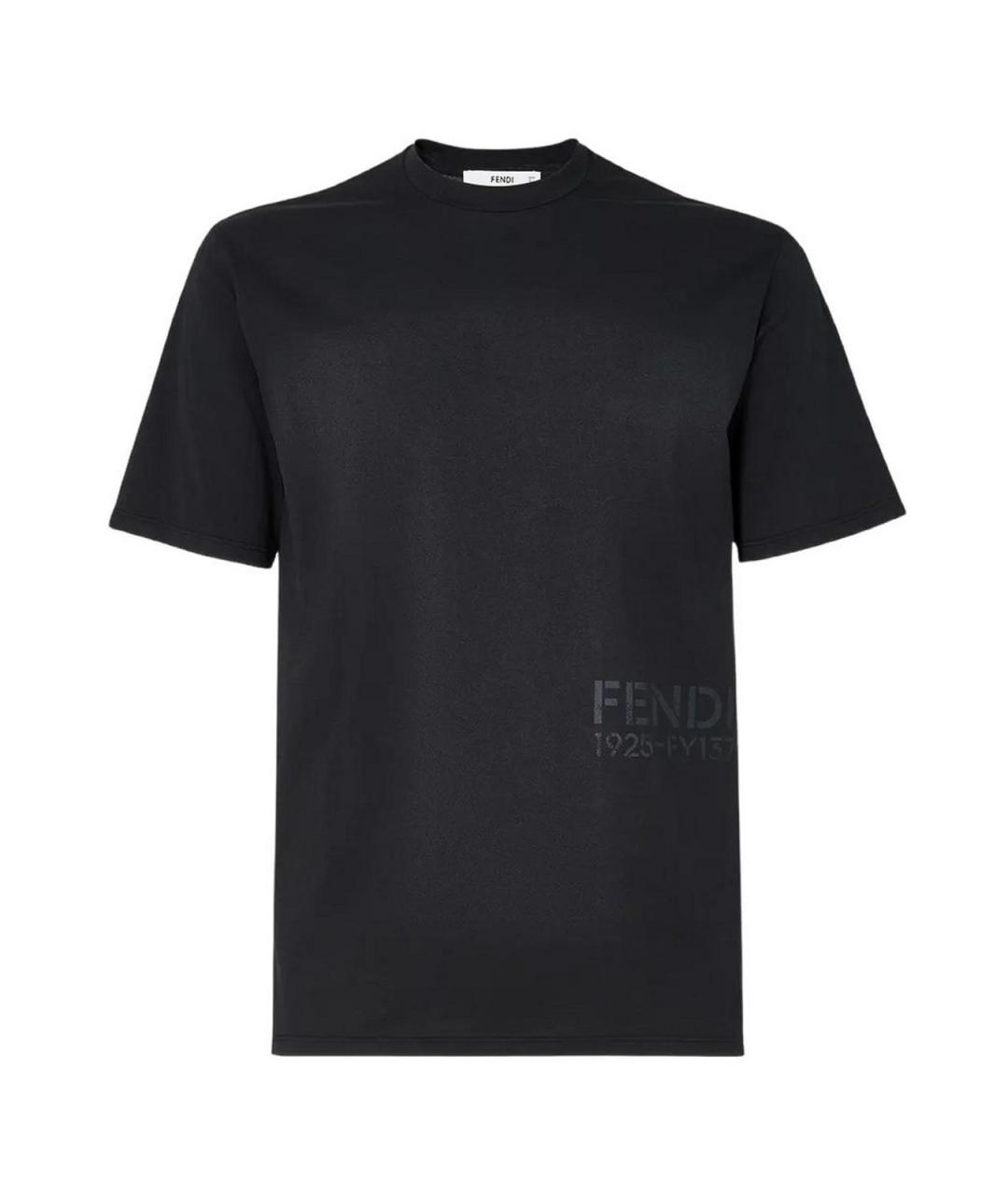 FENDI Черная хлопковая футболка, фото 1