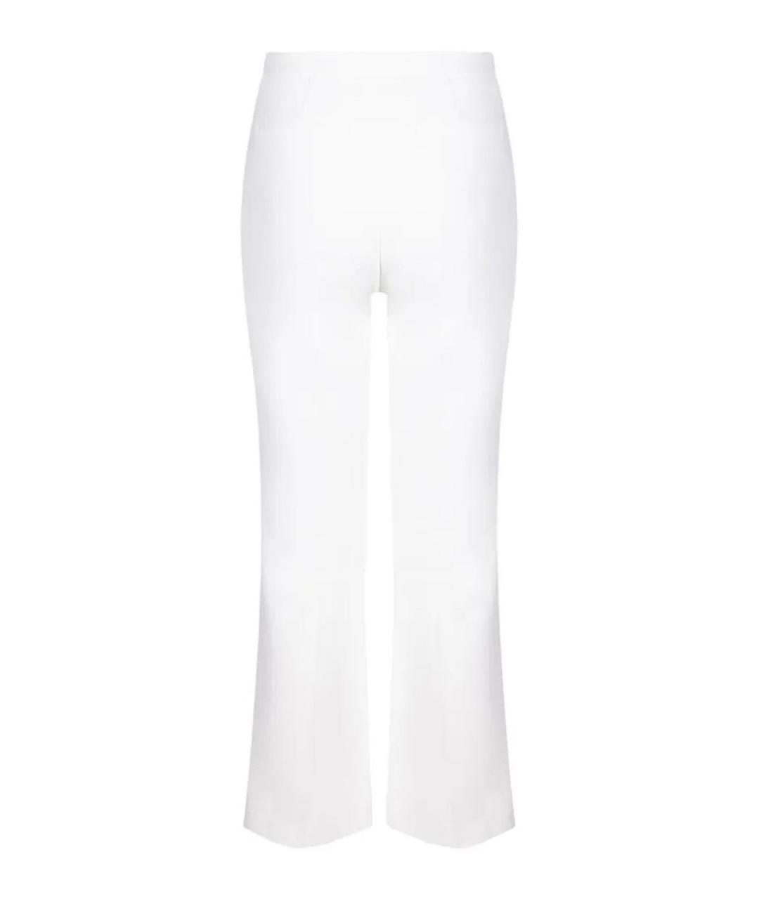 ELISABETTA FRANCHI Белые полиэстеровые прямые брюки, фото 1