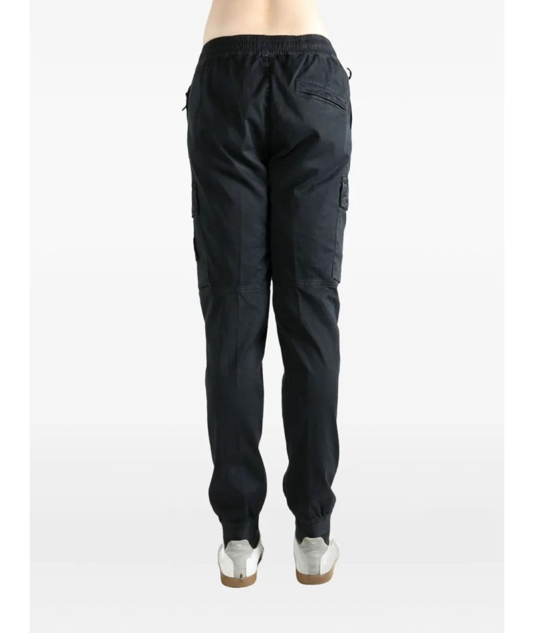 STONE ISLAND Черные хлопковые повседневные брюки, фото 2