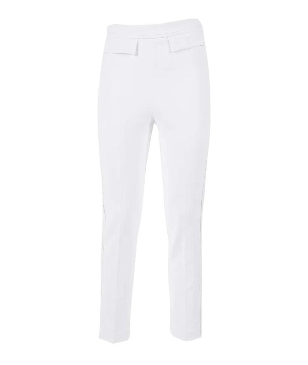 ELISABETTA FRANCHI Белые полиэстеровые прямые брюки, фото 1
