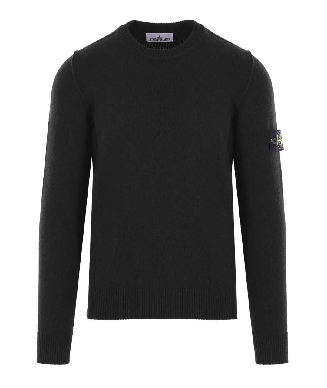 STONE ISLAND Черный шерстяной джемпер / свитер, фото 1