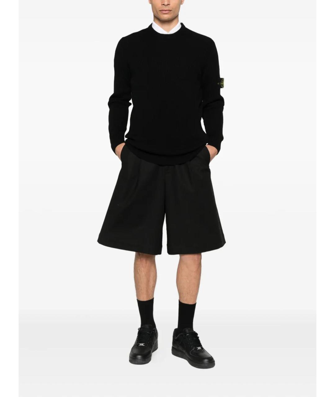 STONE ISLAND Черный шерстяной джемпер / свитер, фото 2