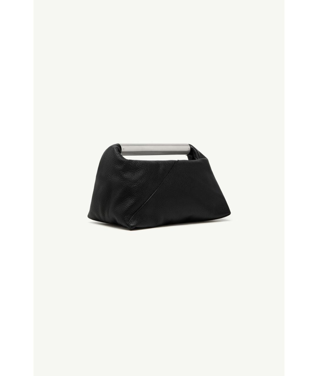 MM6 MAISON MARGIELA Черная кожаная сумка с короткими ручками, фото 3