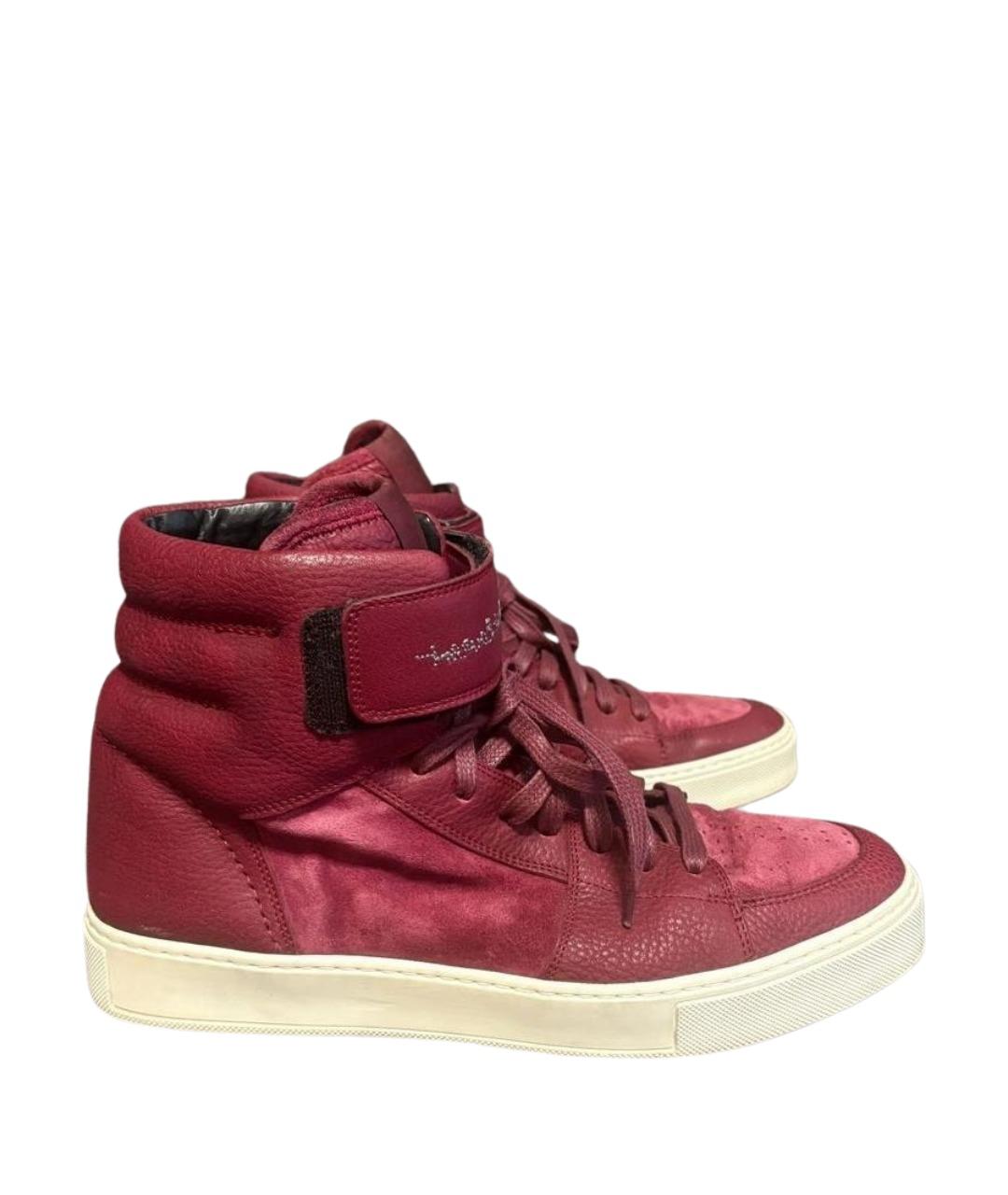 SAINT LAURENT Красные кожаные высокие кроссовки / кеды, фото 1