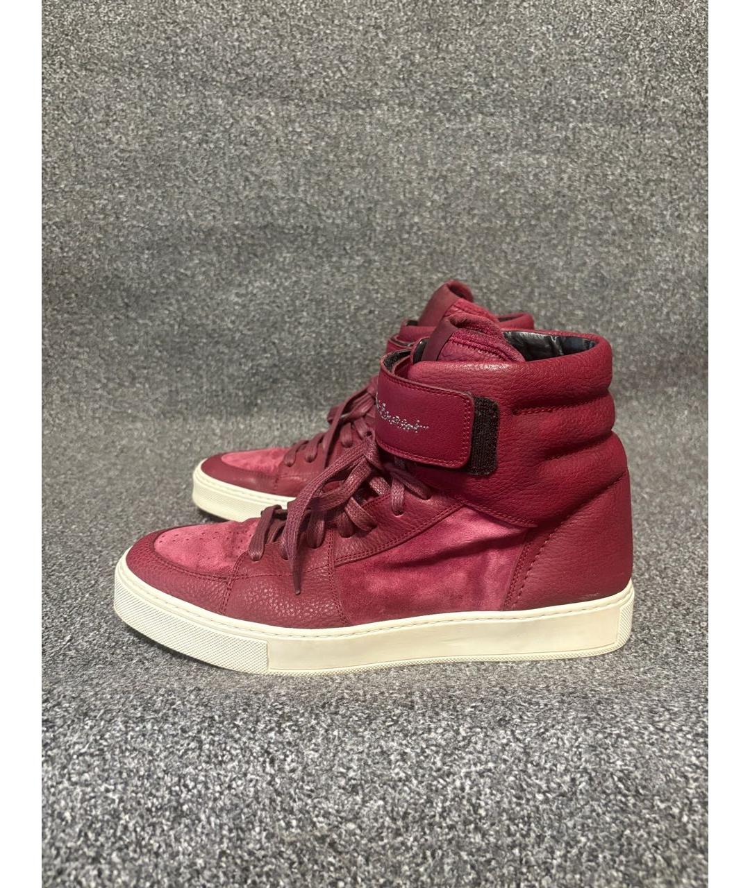 SAINT LAURENT Красные кожаные высокие кроссовки / кеды, фото 6