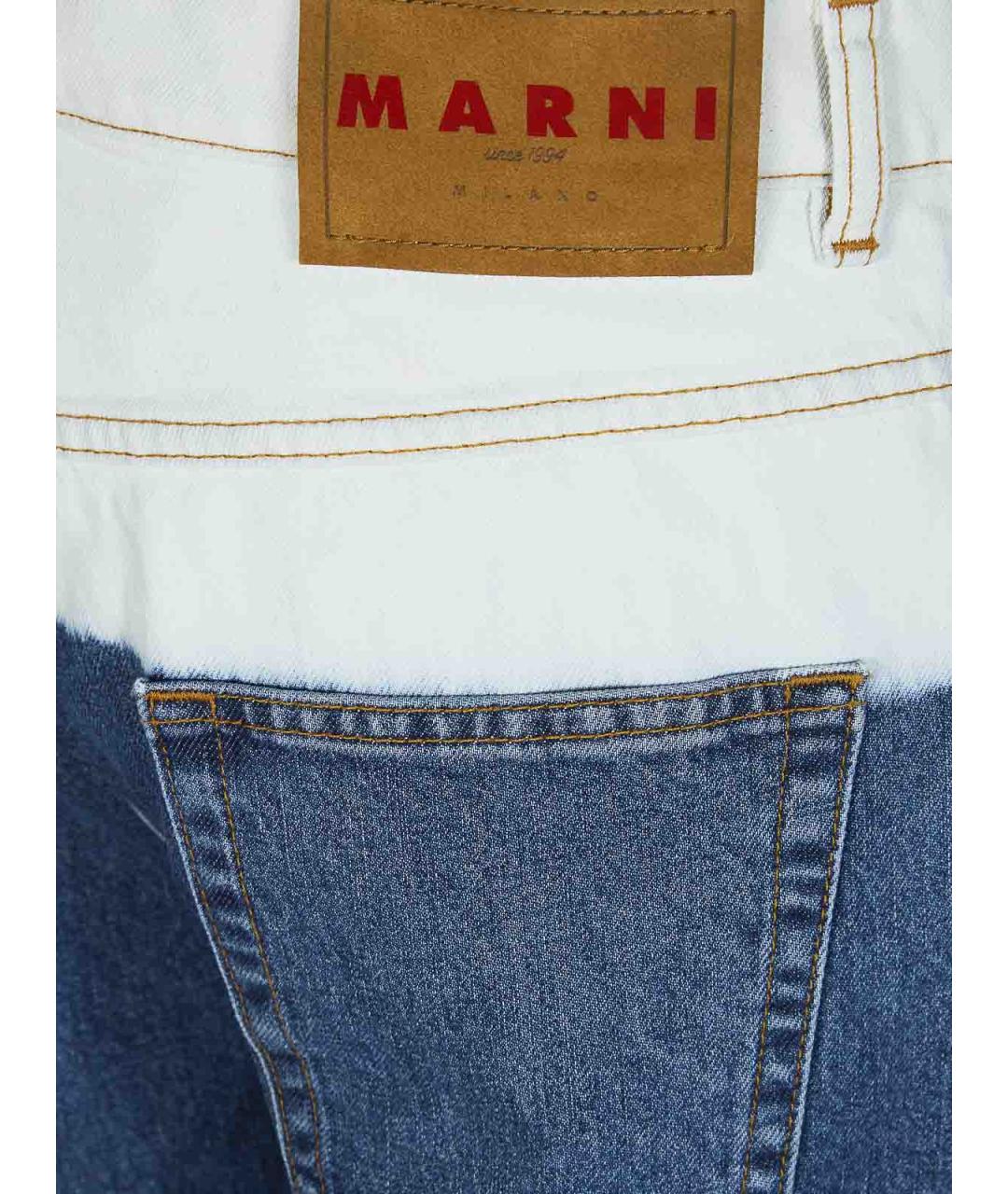 MARNI Синие хлопковые прямые джинсы, фото 3