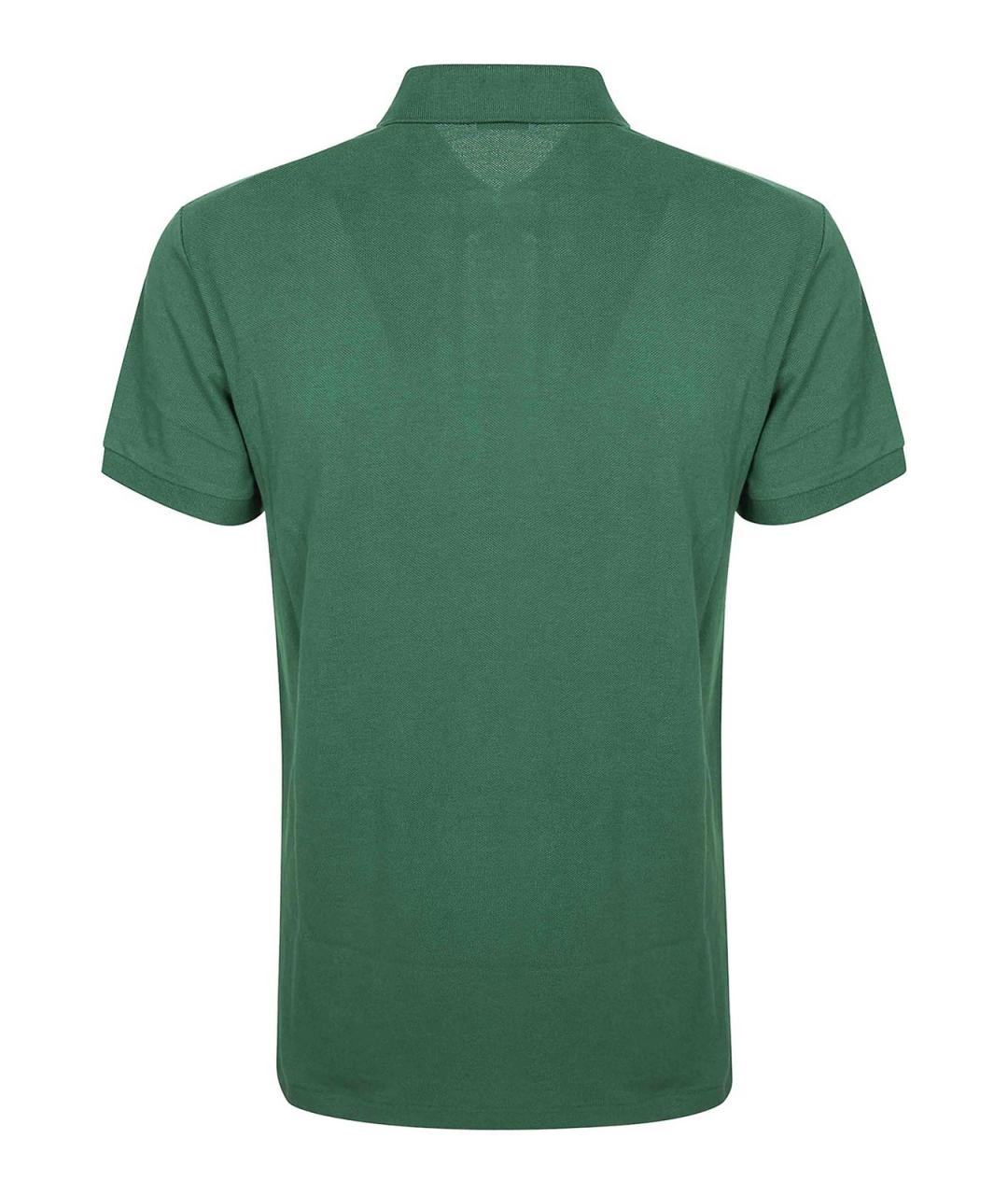 POLO RALPH LAUREN Зеленое хлопковое поло с коротким рукавом, фото 2