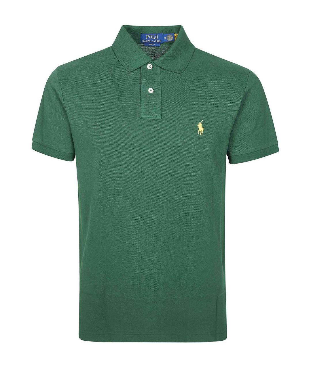 POLO RALPH LAUREN Зеленое хлопковое поло с коротким рукавом, фото 1