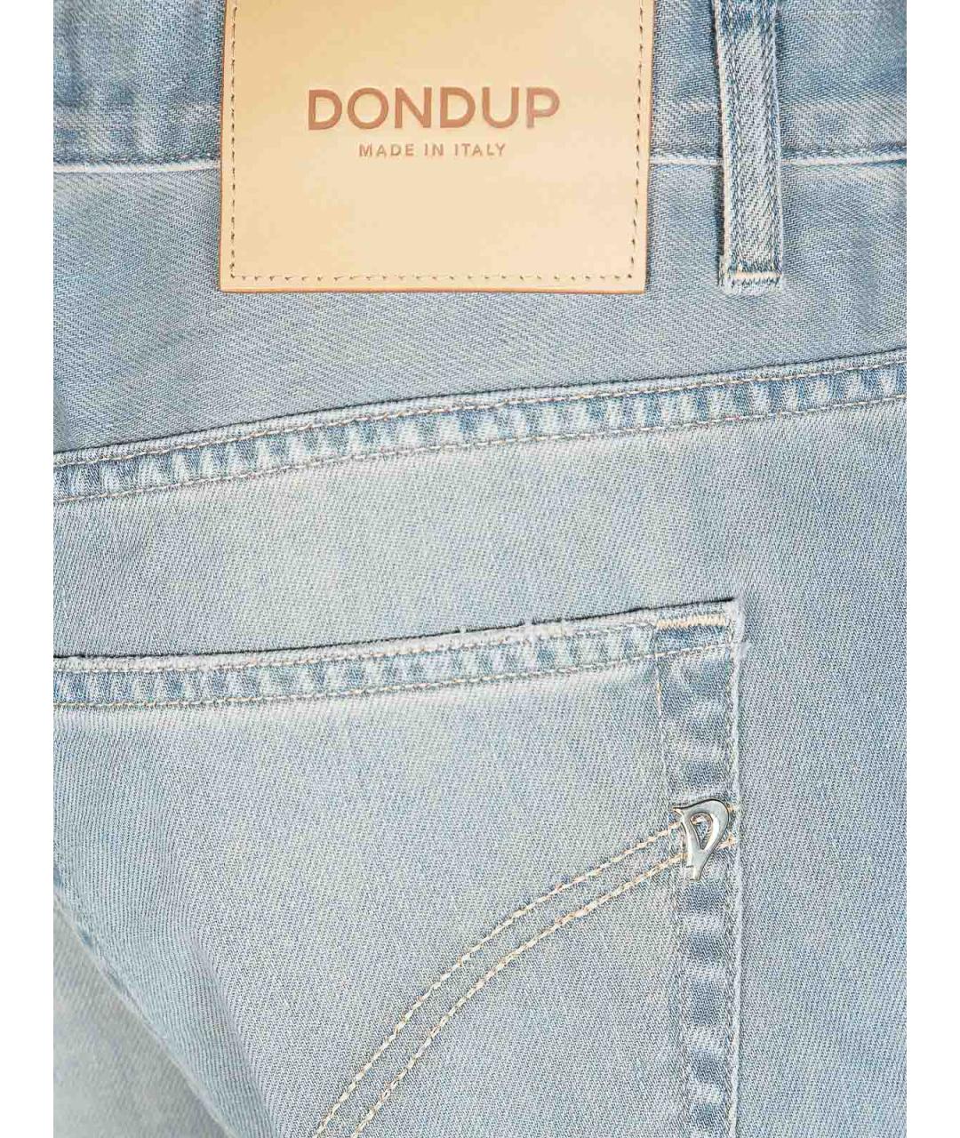 DONDUP Голубые хлопко-эластановые прямые джинсы, фото 3