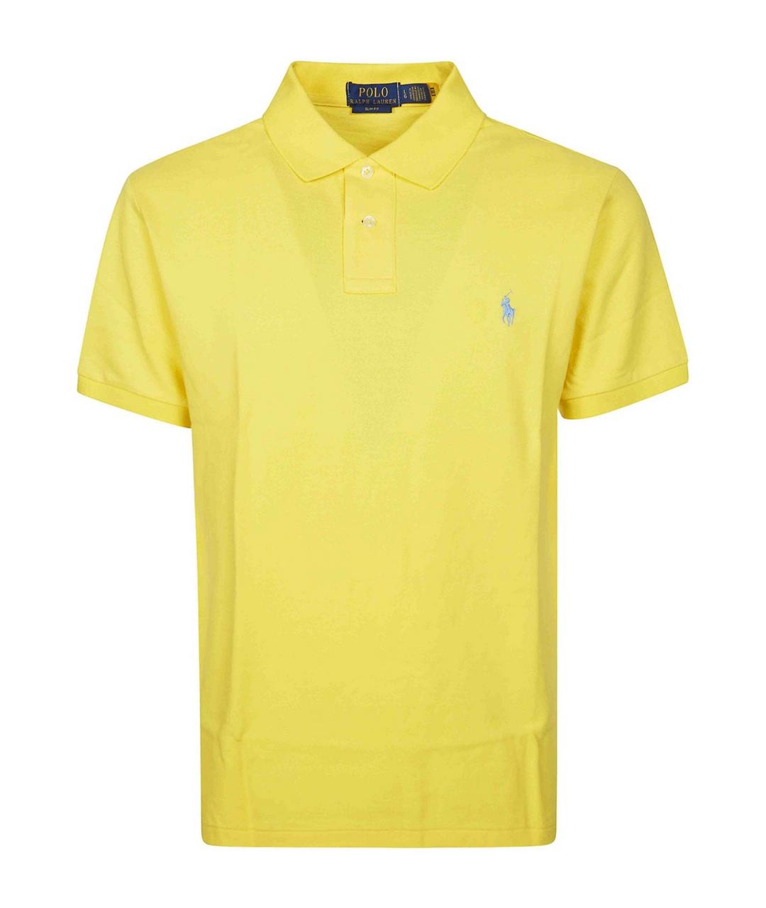 POLO RALPH LAUREN Желтое хлопковое поло с коротким рукавом, фото 1