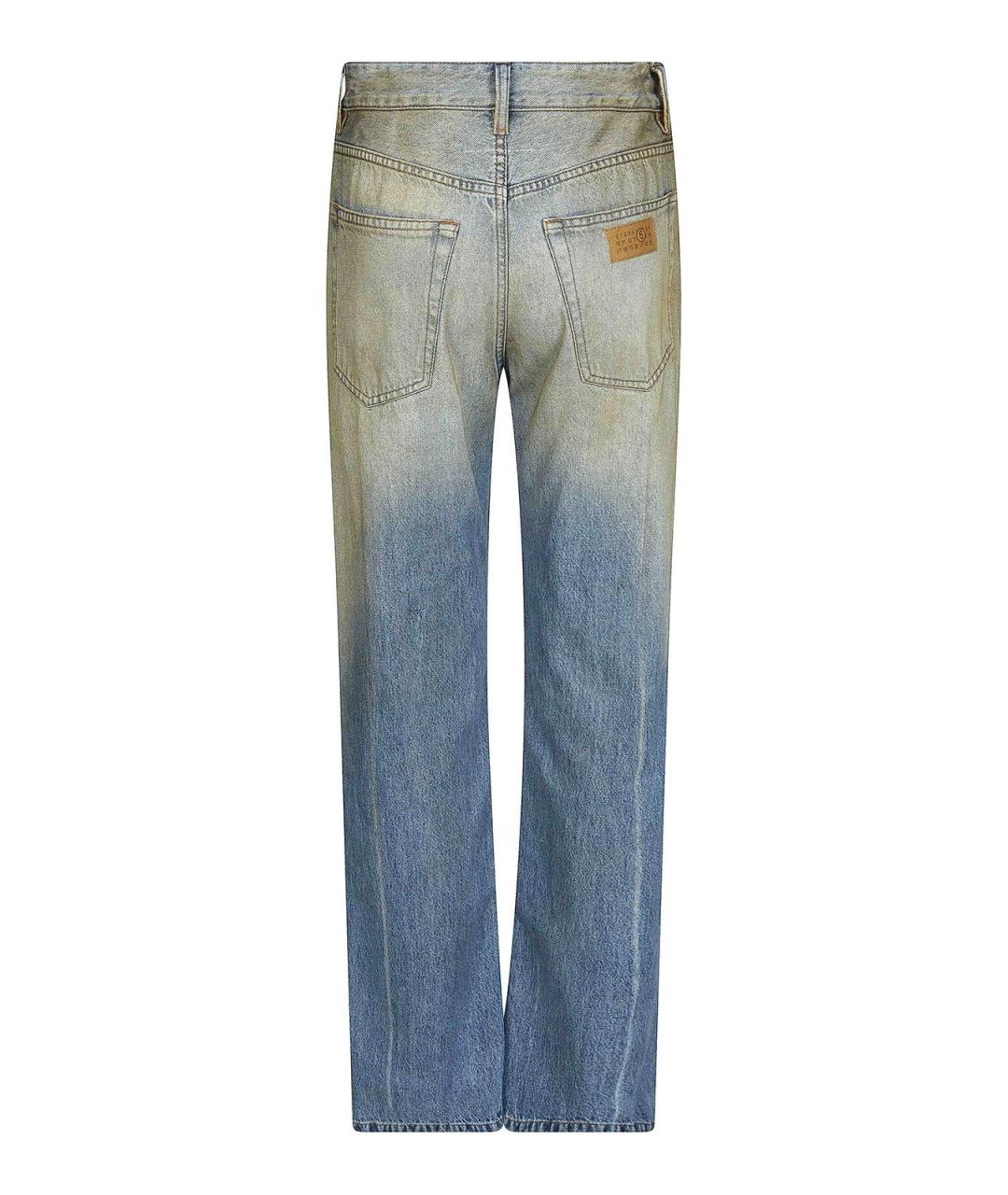 MM6 MAISON MARGIELA Синие хлопковые прямые джинсы, фото 2