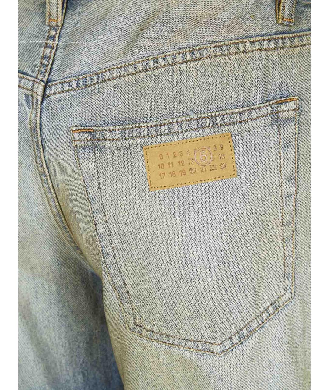 MM6 MAISON MARGIELA Синие хлопковые прямые джинсы, фото 3
