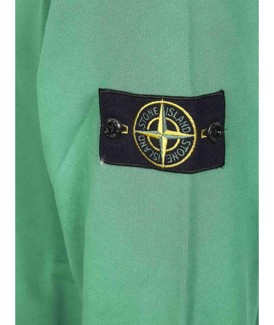 STONE ISLAND Зеленый хлопковый джемпер / свитер, фото 3