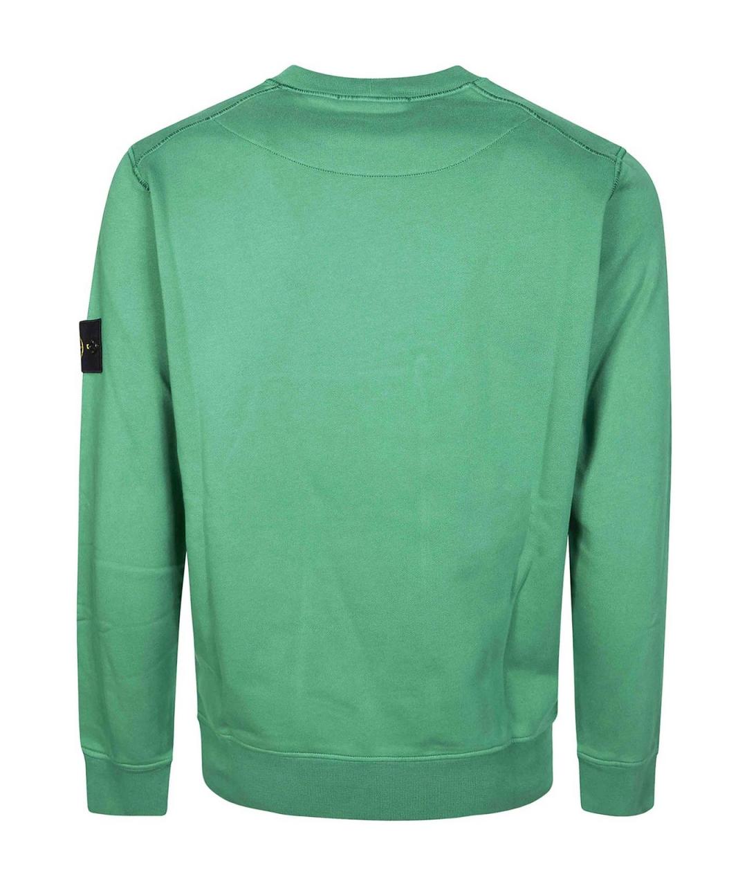 STONE ISLAND Зеленый хлопковый джемпер / свитер, фото 2