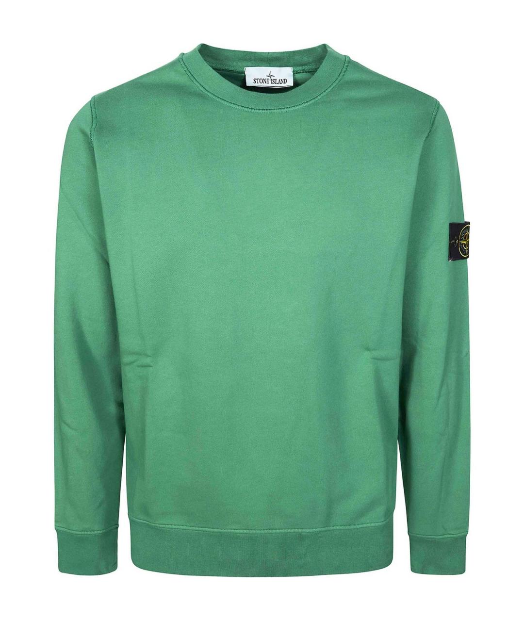 STONE ISLAND Зеленый хлопковый джемпер / свитер, фото 1