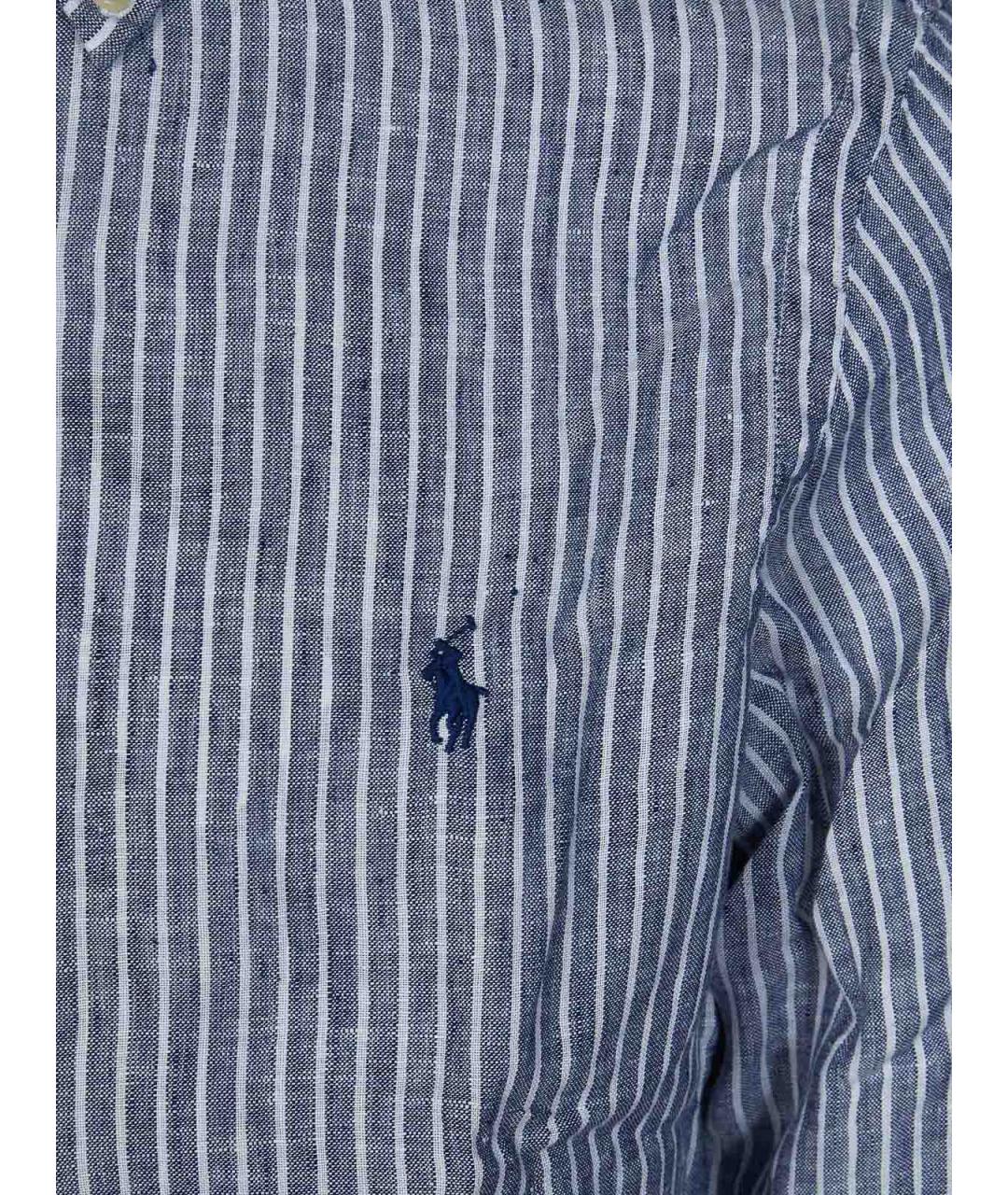 POLO RALPH LAUREN Синяя льняная кэжуал рубашка, фото 2