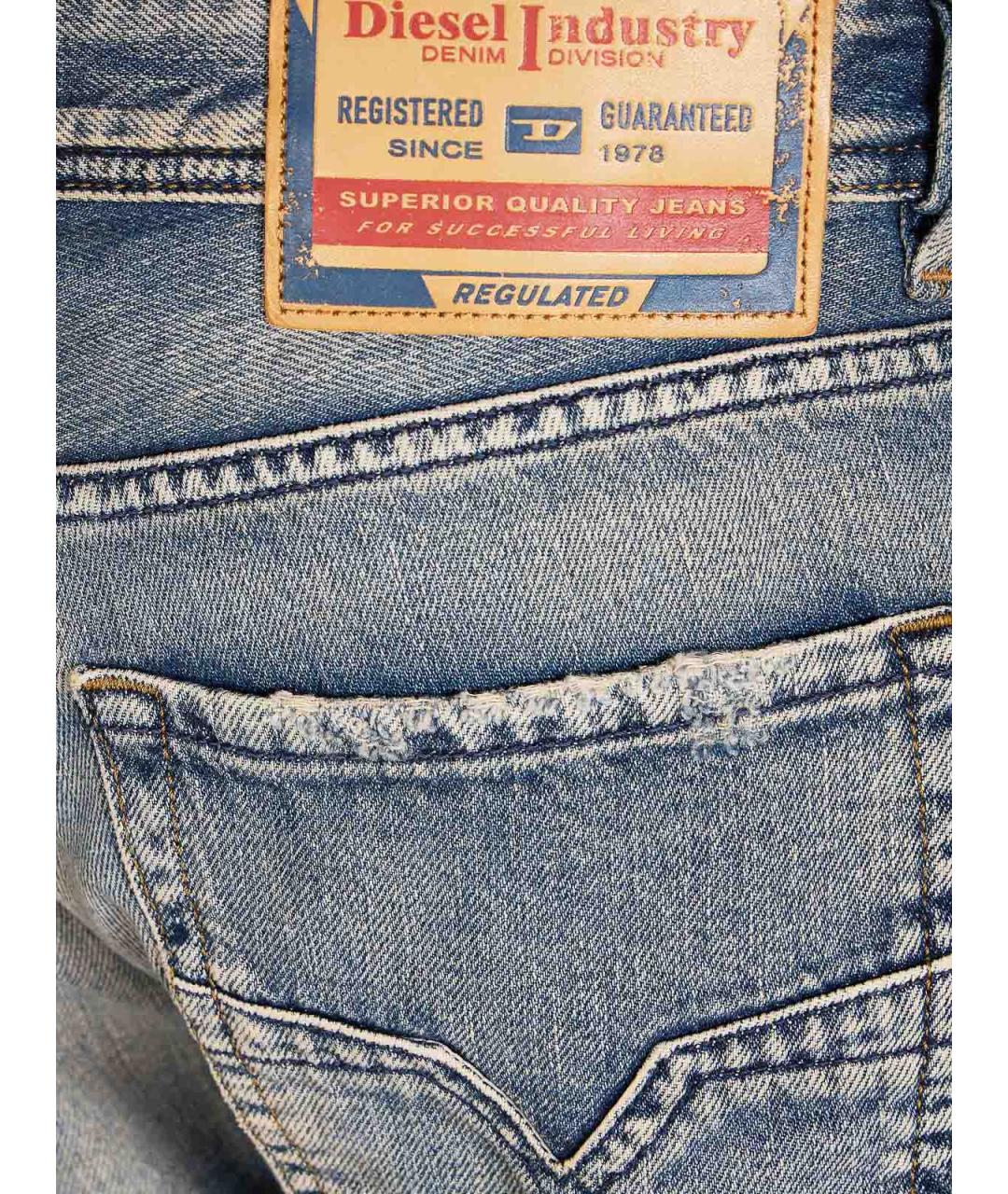 DIESEL Синие хлопковые джинсы скинни, фото 3