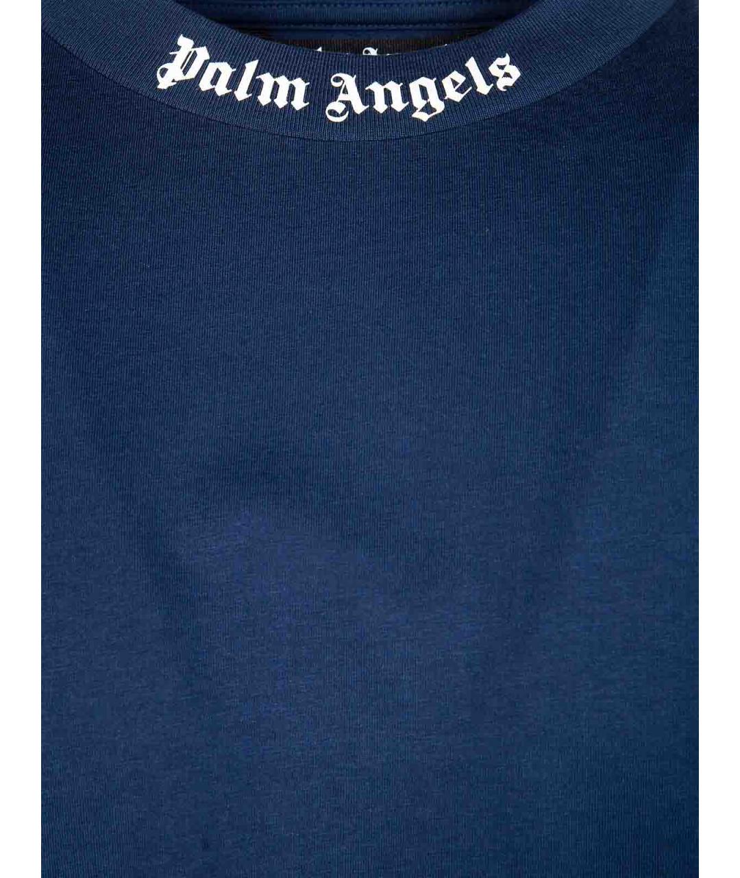 PALM ANGELS Синяя хлопковая футболка, фото 3
