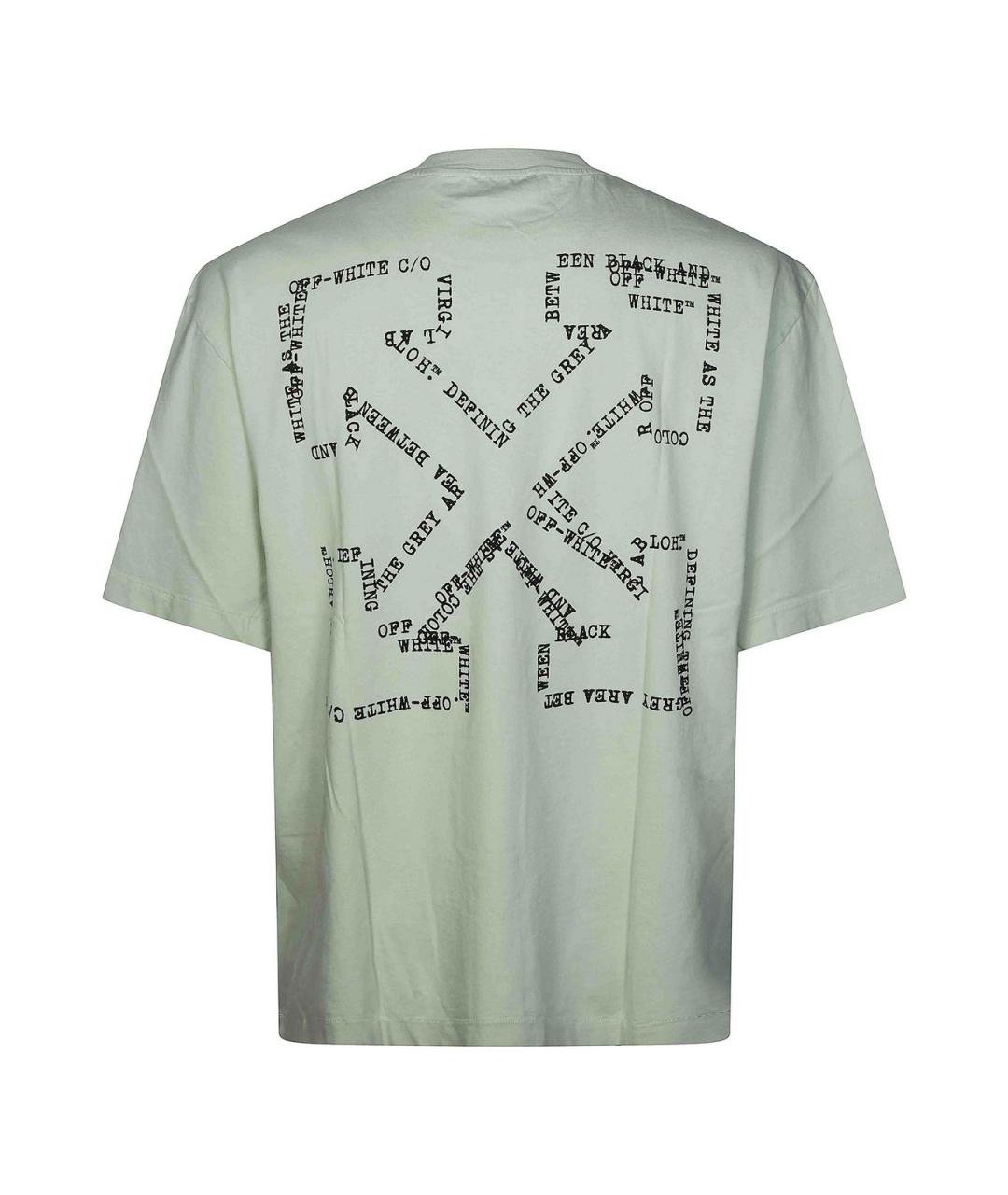 OFF-WHITE Зеленая хлопковая футболка, фото 2