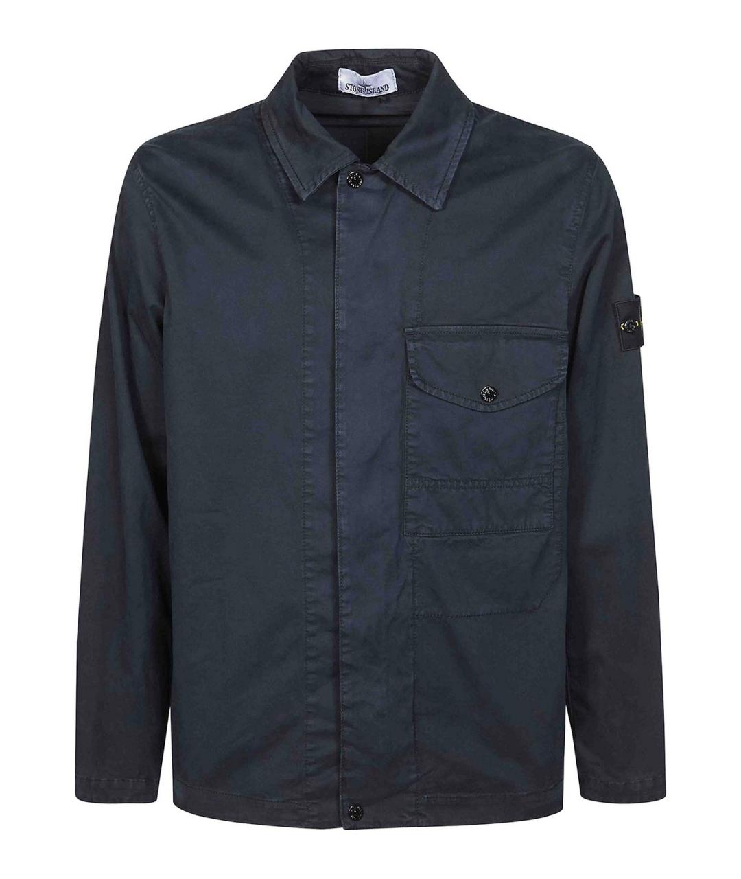 STONE ISLAND Синяя хлопковая кэжуал рубашка, фото 1