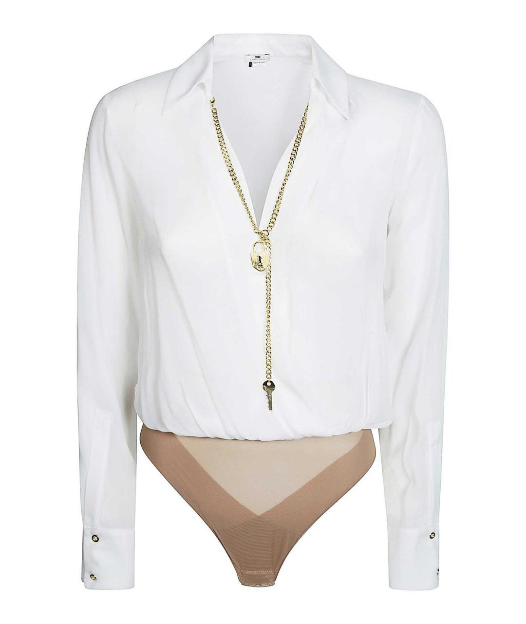 ELISABETTA FRANCHI Белое вискозное боди, фото 1