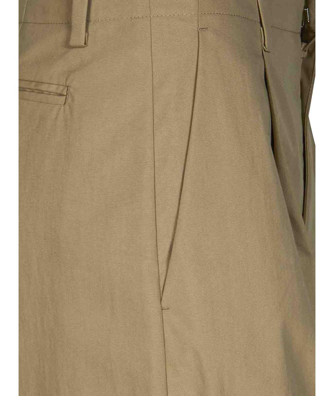 MM6 MAISON MARGIELA Бежевые хлопковые прямые брюки, фото 3
