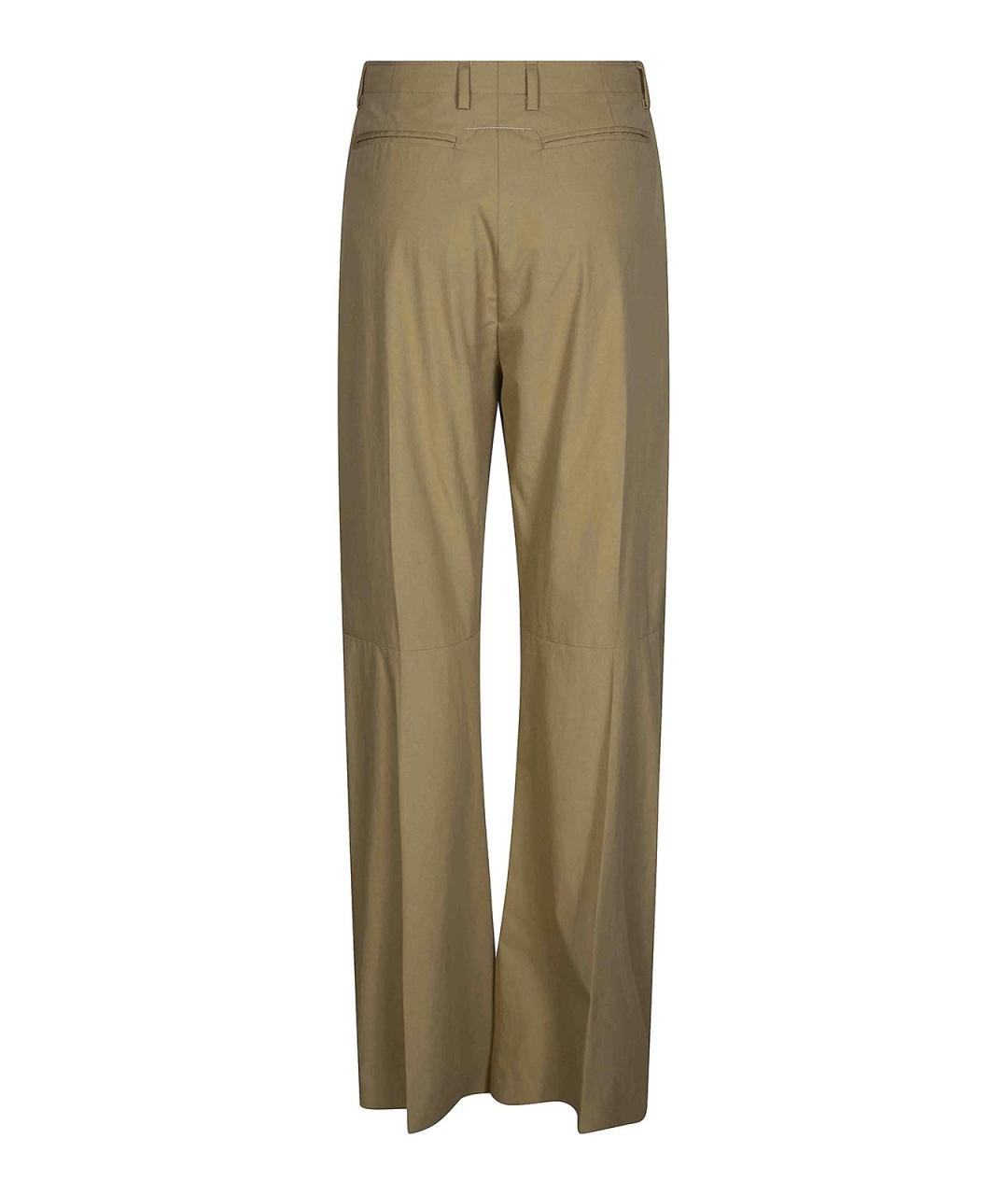 MM6 MAISON MARGIELA Бежевые хлопковые прямые брюки, фото 2