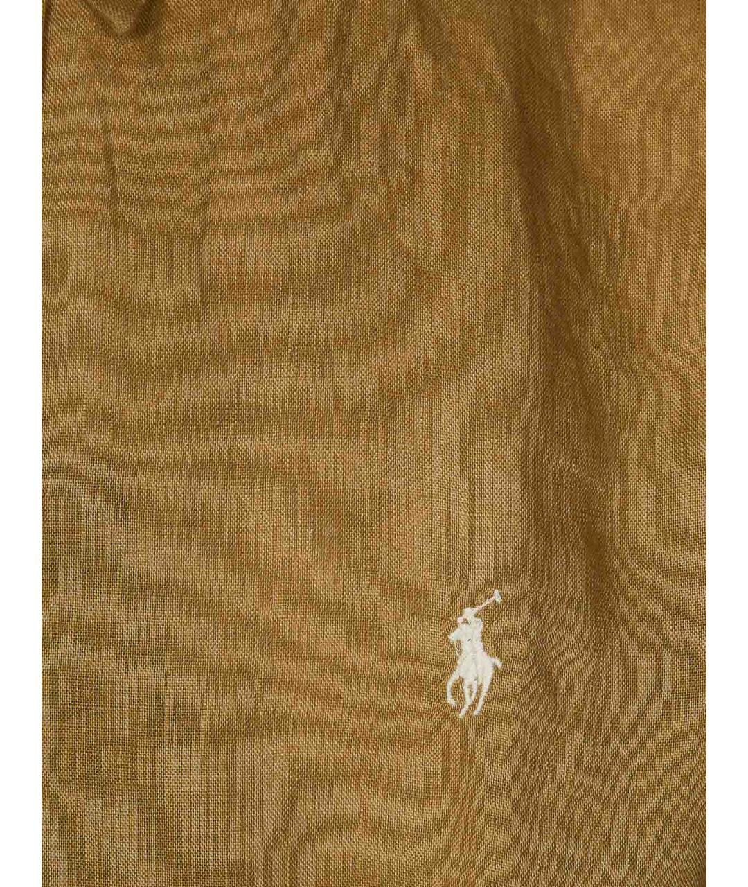 POLO RALPH LAUREN Бежевая льняная кэжуал рубашка, фото 3