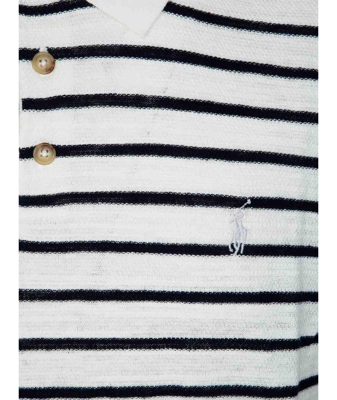 POLO RALPH LAUREN Белое хлопковое поло с коротким рукавом, фото 3