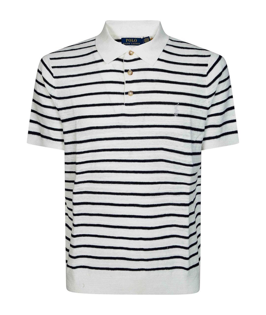 POLO RALPH LAUREN Белое хлопковое поло с коротким рукавом, фото 1