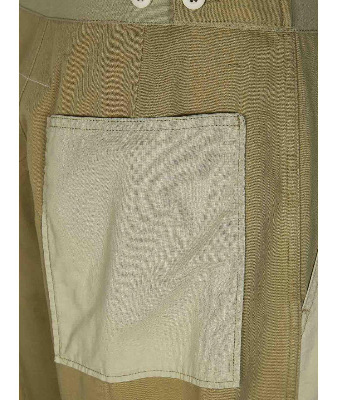 MM6 MAISON MARGIELA Бежевые хлопковые повседневные брюки, фото 3