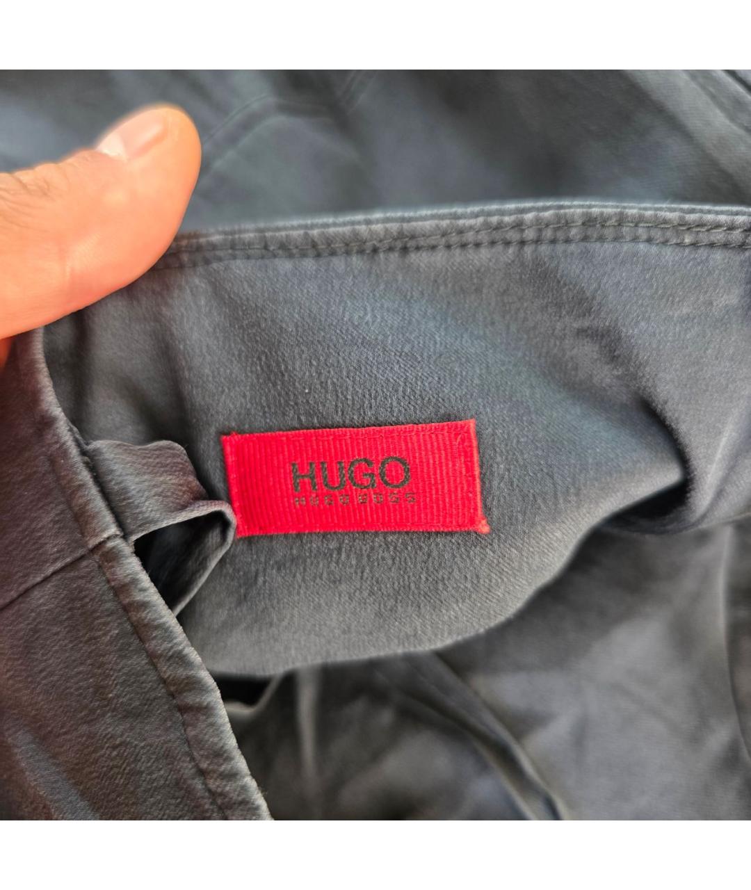 HUGO BOSS Антрацитовое шелковое повседневное платье, фото 7