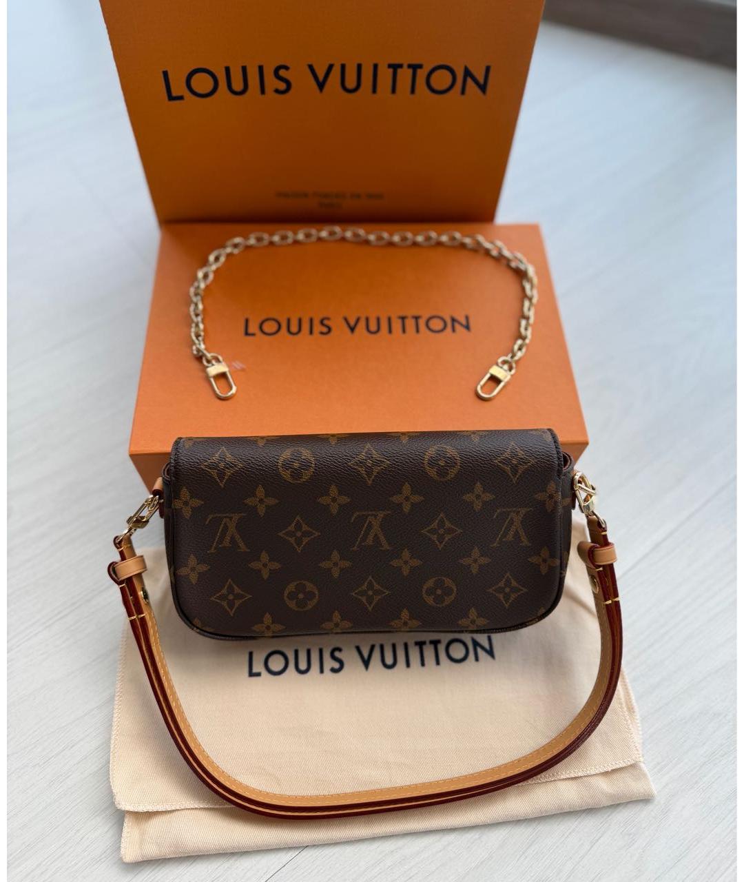 LOUIS VUITTON Коричневая сумка через плечо из канвы, фото 5