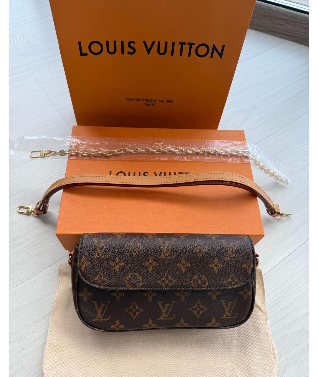 LOUIS VUITTON Коричневая сумка через плечо из канвы, фото 3