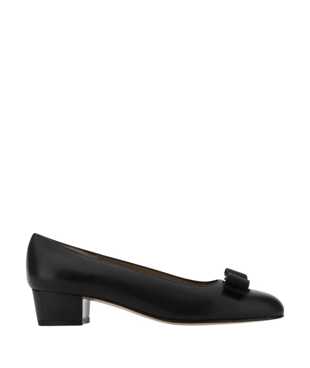 FERRAGAMO Черные кожаные туфли, фото 1