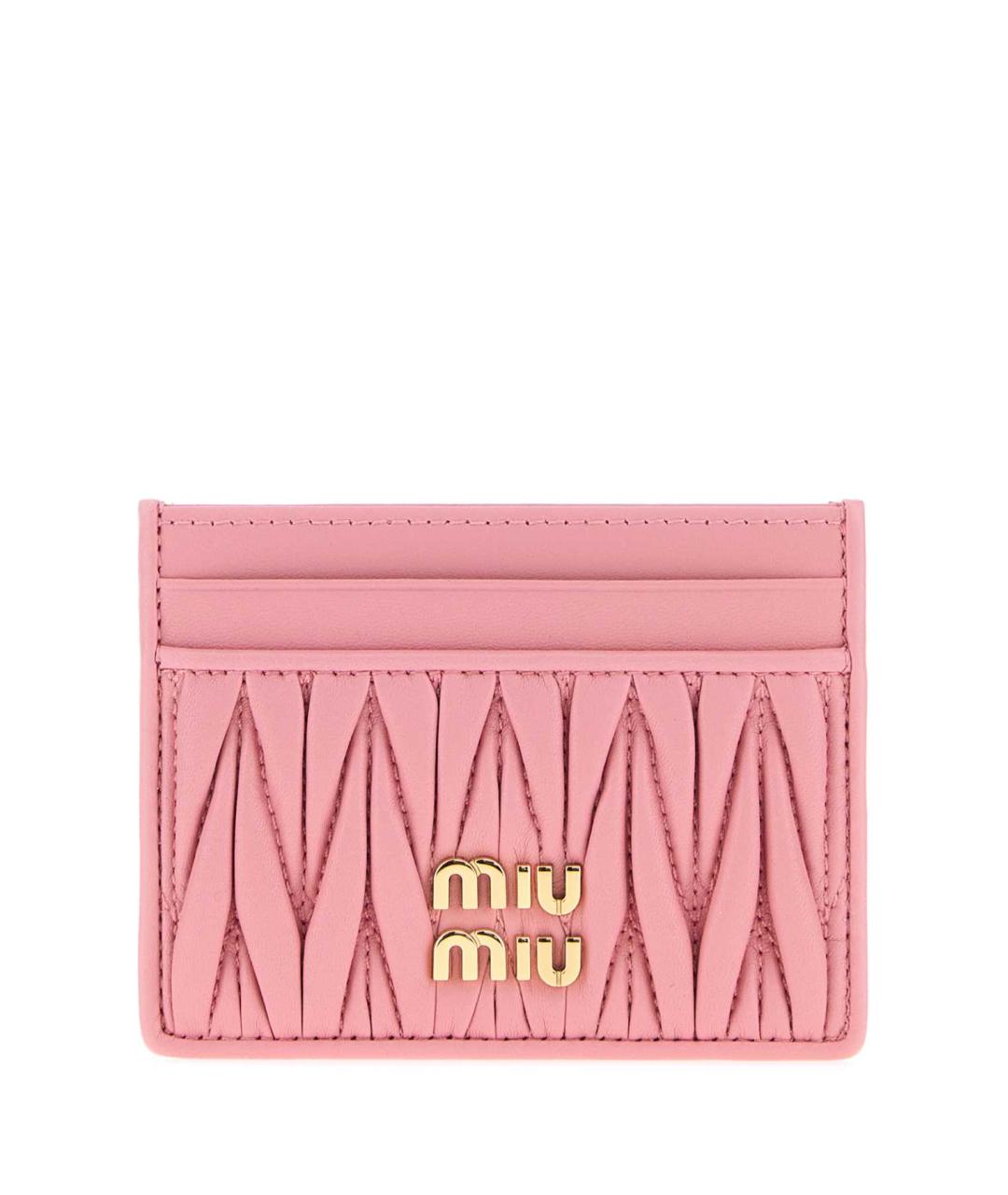 MIU MIU Розовый кожаный кардхолдер, фото 1