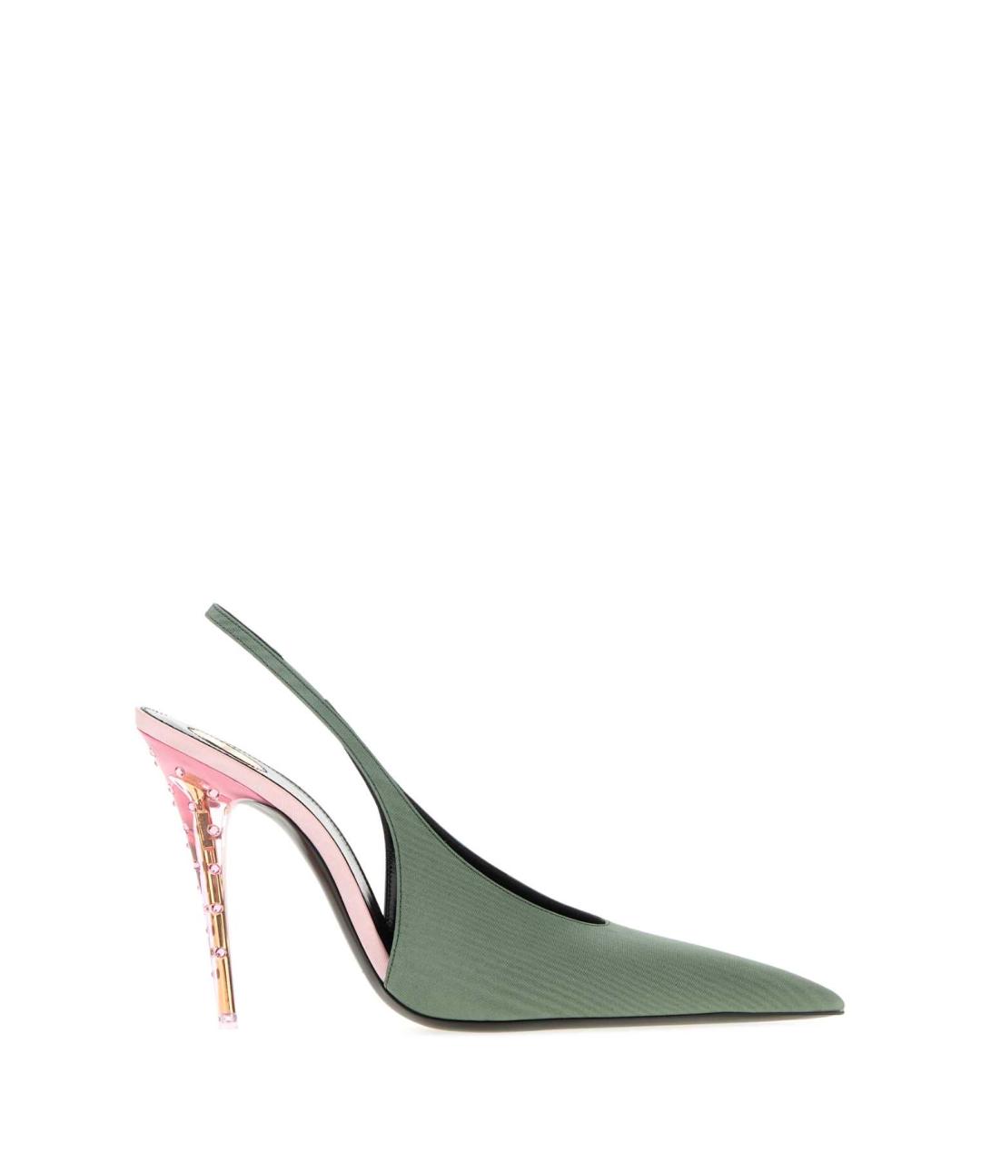 SAINT LAURENT Зеленые текстильные туфли, фото 1