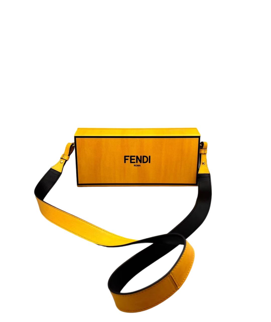 FENDI Желтая сумка через плечо, фото 6