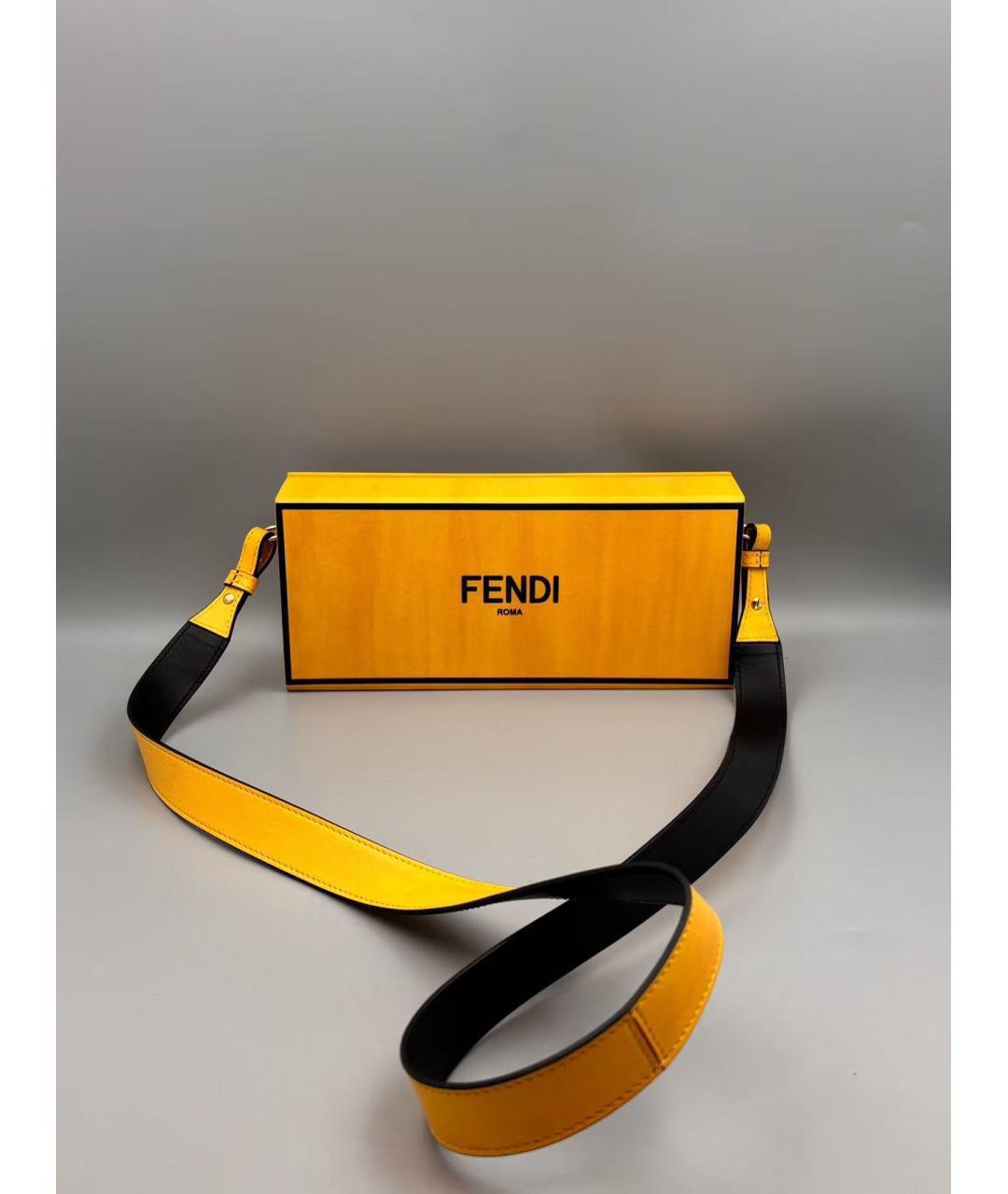 FENDI Желтая сумка через плечо, фото 2