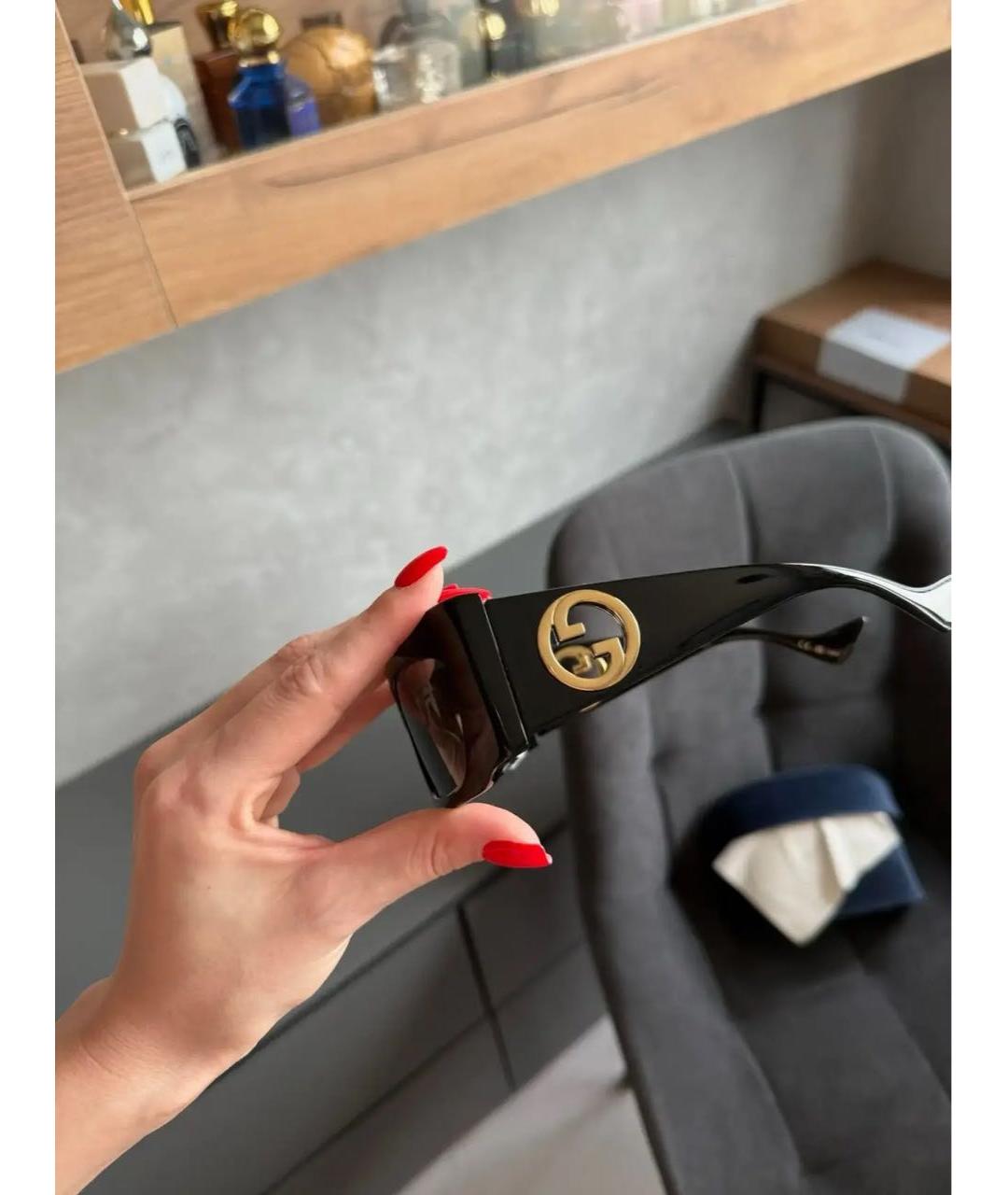 GUCCI Черные пластиковые солнцезащитные очки, фото 7