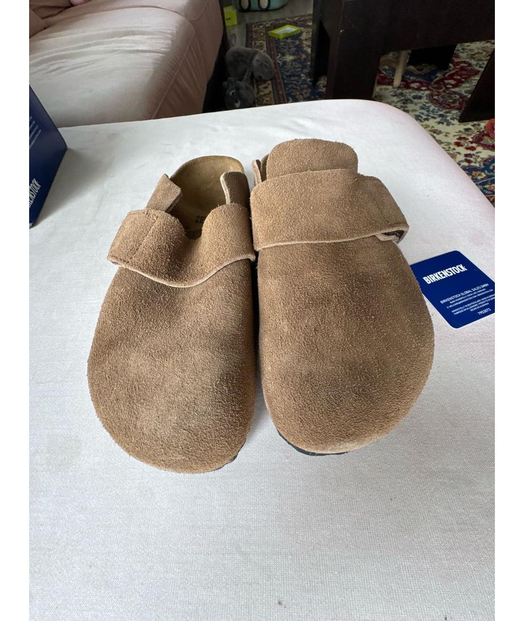 BIRKENSTOCK Коричневые замшевые сабо, фото 2