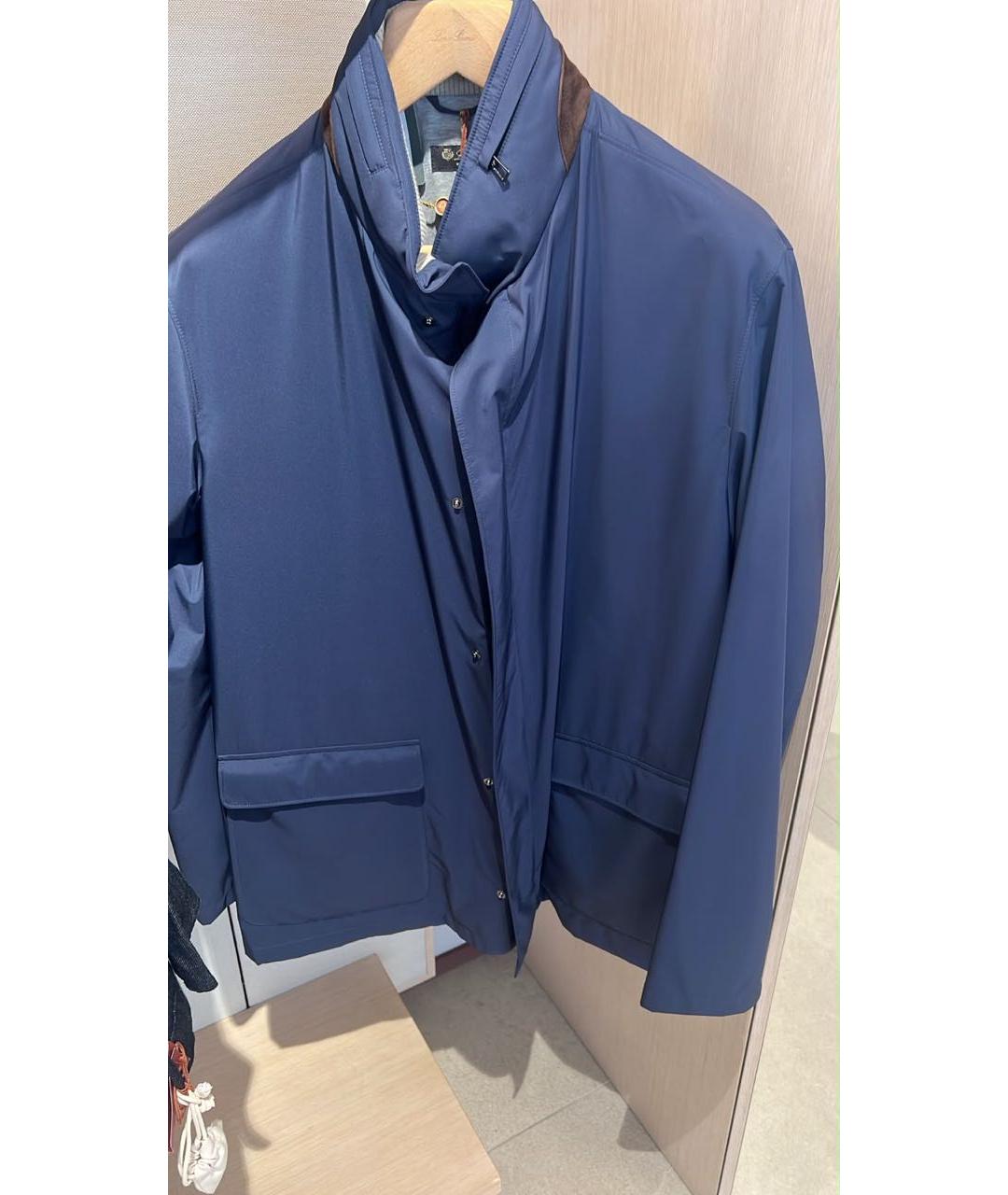 LORO PIANA Темно-синяя полиэстеровая куртка, фото 6