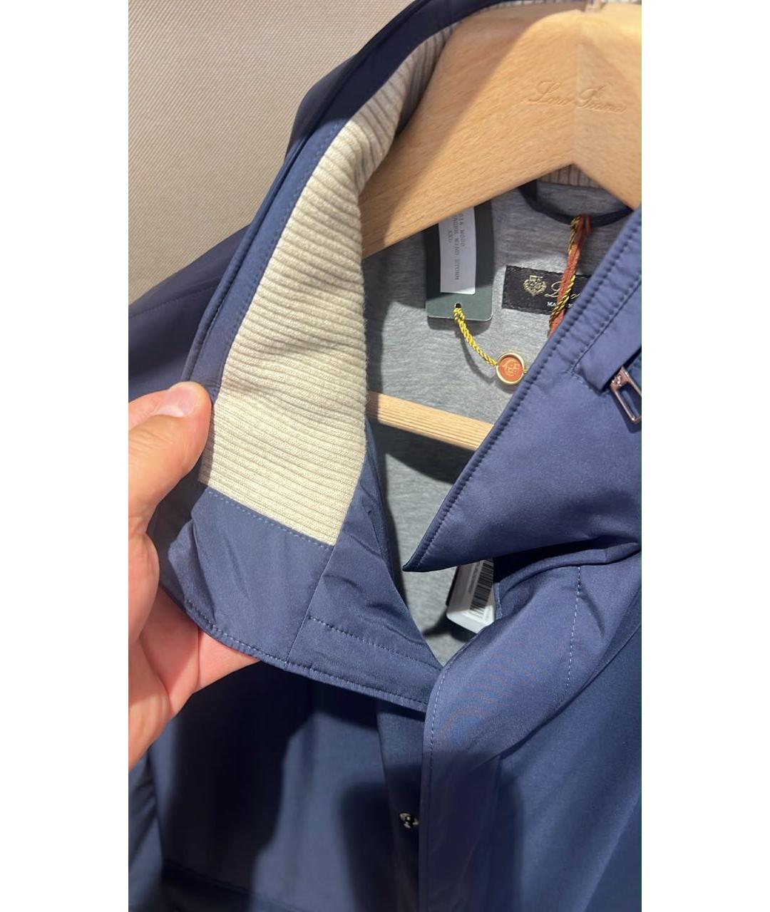 LORO PIANA Темно-синяя полиэстеровая куртка, фото 3